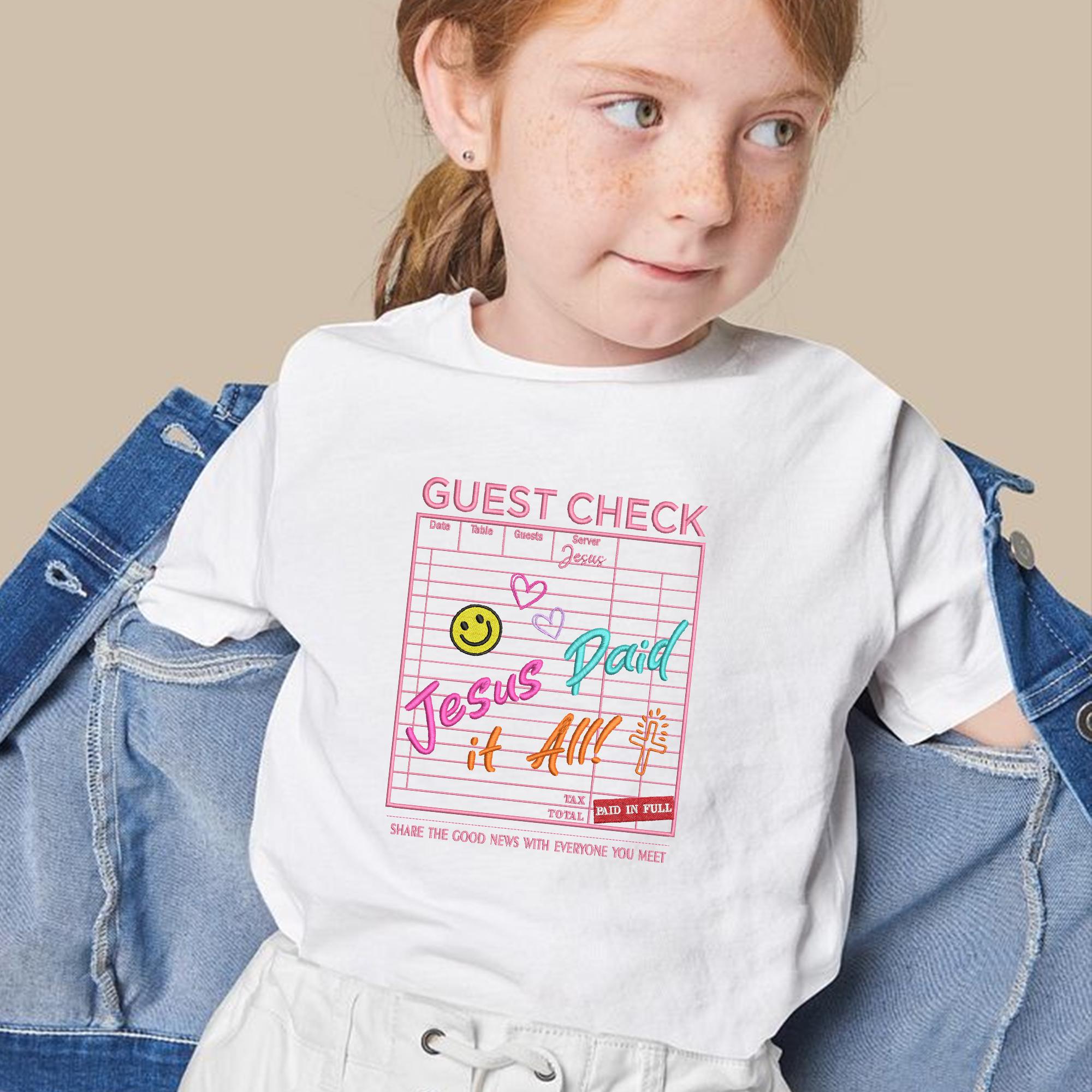 Jesus Paid It All Embroidery Design, Guest Check Christian Faith ...