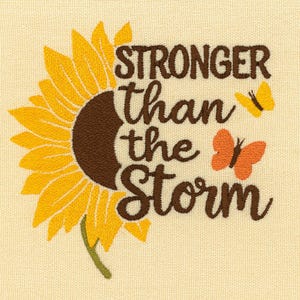 Christian Boho Flower Embroidery Design, Stronger Than The Storm Embroidery File, Inspirational Bible Verse Embroidery File, Made to Order