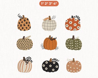 Pumpkin Embroidery Design Bundle, Coquette Pumpkin Embroidery Files, Fall Pumpkin Machine Embroidery, Autumn Decor, Instant Download