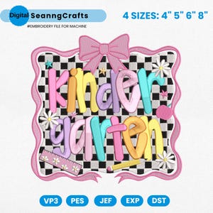 Back to School Embroidery Design, School Supplies Embroidery File, Kindergarten Embroidery Machine File, First Day of School Pes File