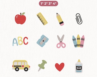 Back to School Embroidery Design Bundle, School Supplies Mini Embroidery Files, Teacher Machine Embroidery, Instant Download