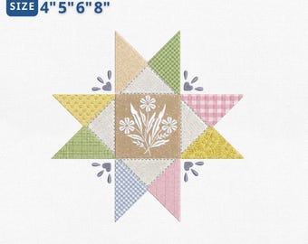 Vintage Inspired Embroidery Design,Thrifted Decor Embroidery File, 90s Quilted Inspired Embroidery File, Grandma Core Pes, Instant Download
