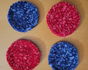 Círculos antiestrés de terciopelo tejidos a crochet