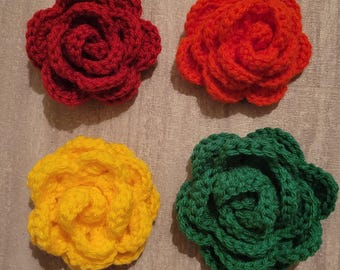 Flor de rosa de ganchillo