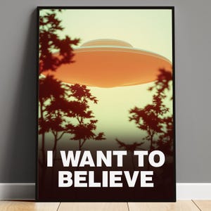 UFO Sighting Wall Art – Vintage Flying Saucer Poster, Alien Encounter Print, Sci-Fi Extraterrestrial Decor, X-Files Inspired Gift, A1