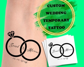 Custom Wedding Temporary Tattoo - Wedding Favor - Wedding Gift - Custom Wedding Tattoo - Couple Initials- Personalized Tattoo - Fake Tattoos