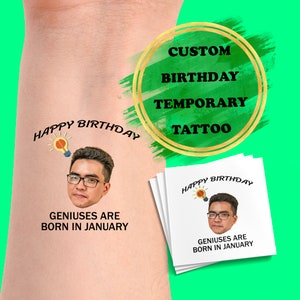 Custom Birthday Tattoo - Party Favors - Birthday Party Custom Personalized Temporary Tattoos Face Tattoos - Fake tattoo