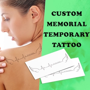 Tatuaje conmemorativo personalizado - Pequeño tatuaje temporal - Tatuaje falso minimalista con fecha o nombre - Tatuaje a juego - Envío rápido