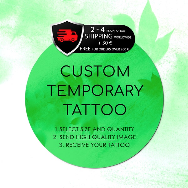 Custom Temporary Tattoo - Custom Image Tattoo - Party Favor - Temporary Tattoo Custom - Wedding Gift - Personalized Tattoo - Fast Shipping