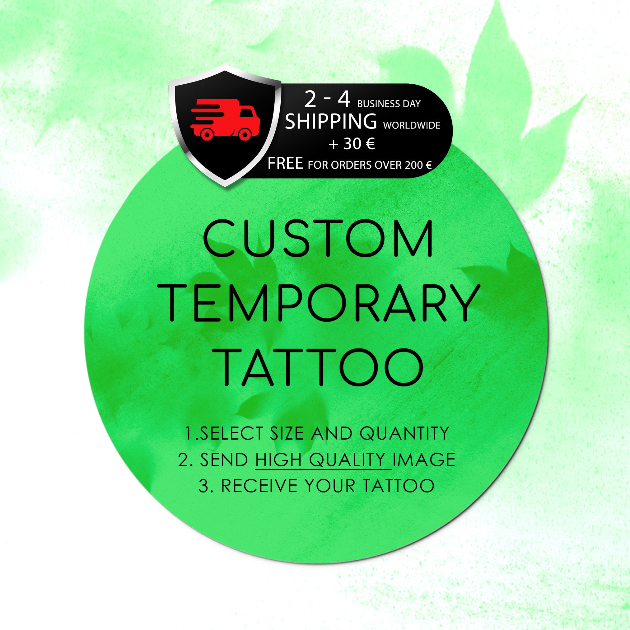 Custom Temporary Tattoo Custom Image Tattoo Party Favor Temporary