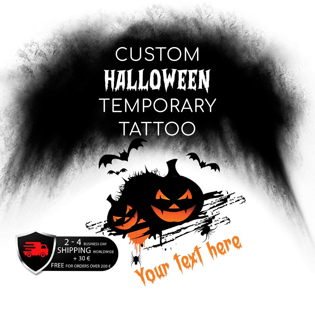 Custom HALLOWEEN Temporary Tattoo Trick or Treat Personalized Tattoo