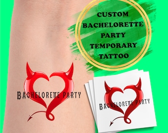 Bachelorette Party Favors, Bachelorette Tattoo, Custom Tattoos,Temporary tattoo for her,Bridal Shower Party,Personalized tattoos