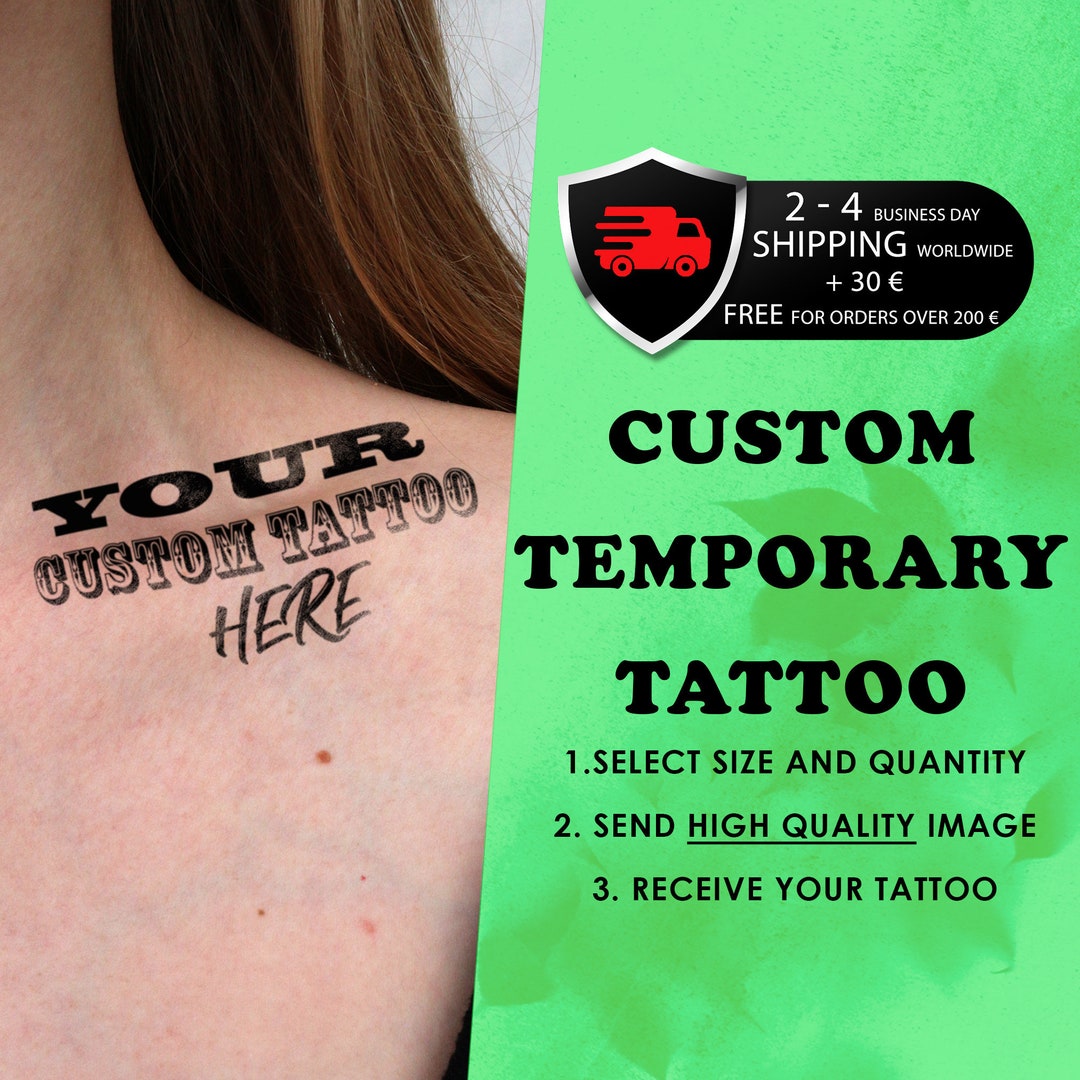 Custom Temporary Tattoo Custom Image Tattoo Temporary Tattoo Custom