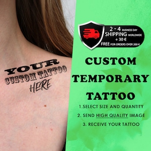Custom Temporary Tattoo - Custom Image Tattoo - Temporary Tattoo Custom - Wedding Tattoo - Events Tattoo - Customised Tattoo - Birthday Gift