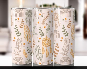Boho Rainbow Tumbler Wrap | 20oz Sublimation Design (Digital Download)