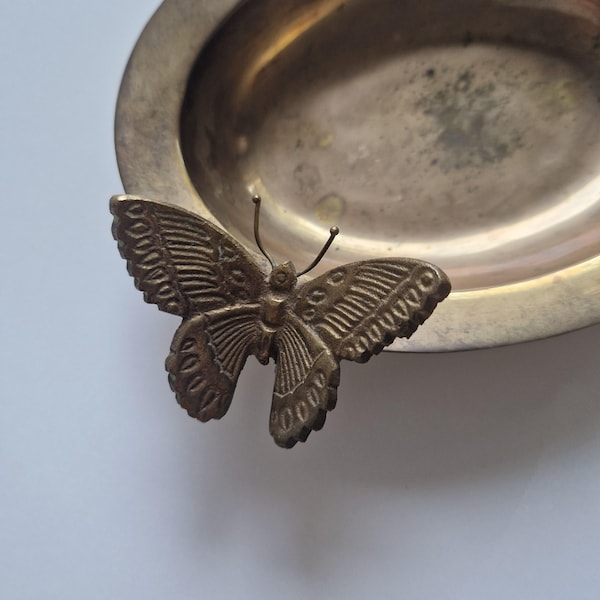 Antike Messing Schmetterlingsschale, Vintage French Country Decor