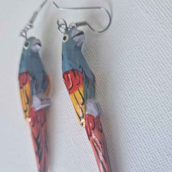 Vintage Parrot earrings, 1980s Earrings, Vintage … - image 5