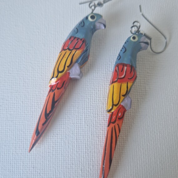 Vintage Parrot earrings, 1980s Earrings, Vintage … - image 6