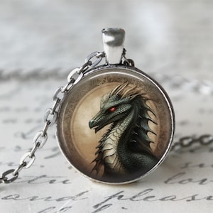 Magic Dragon Necklace, Gothic Dragon Pendant, Necklace, Dragon Art jewelry, Gothic style Necklace,  Gift For Him or Her
