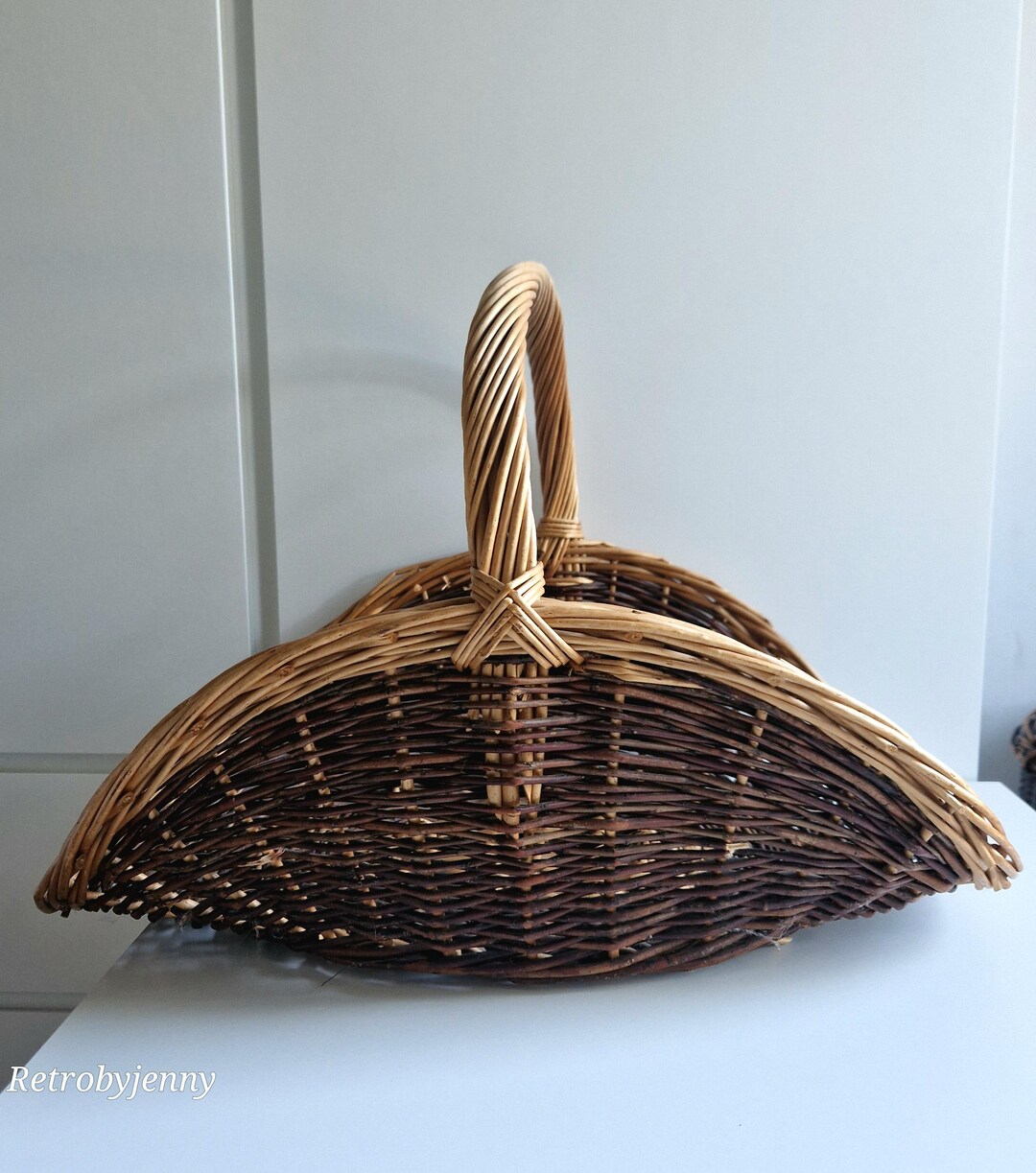 ラタン　バギー　アンティーク　Wicker ウィッカー French Vintage Wicker Harvest Basket: Rustic Farmhouse Decor - Etsy