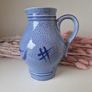 Vintage Studio Pottery Blue Pitcher