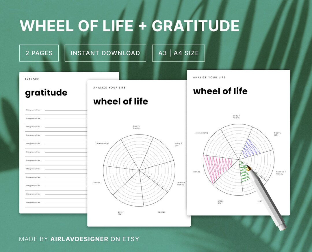 Wheel of Life Balance Printable Goal Planner Life Management - Etsy