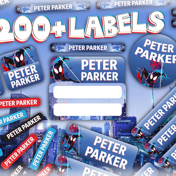 Spiderman School Labels - Etsy