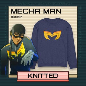 Dispatch Mecha Man Knit Sweater, Crew Neck Mecha Man Sweater, Dispatch Fan Gift