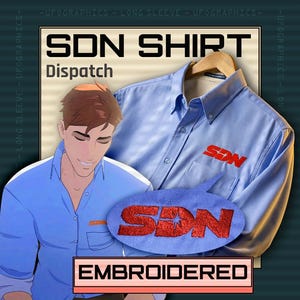 Red SDN Logo Embroidered Long Sleeve Shirt | Work Shirt