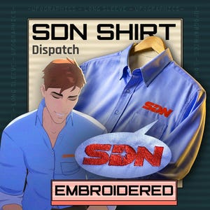 Red SDN Logo Embroidered Long Sleeve Shirt | Work Shirt