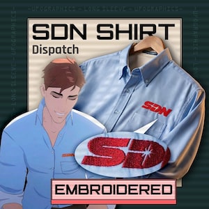 Red SDN Logo Embroidered Long Sleeve Shirt | Work Shirt