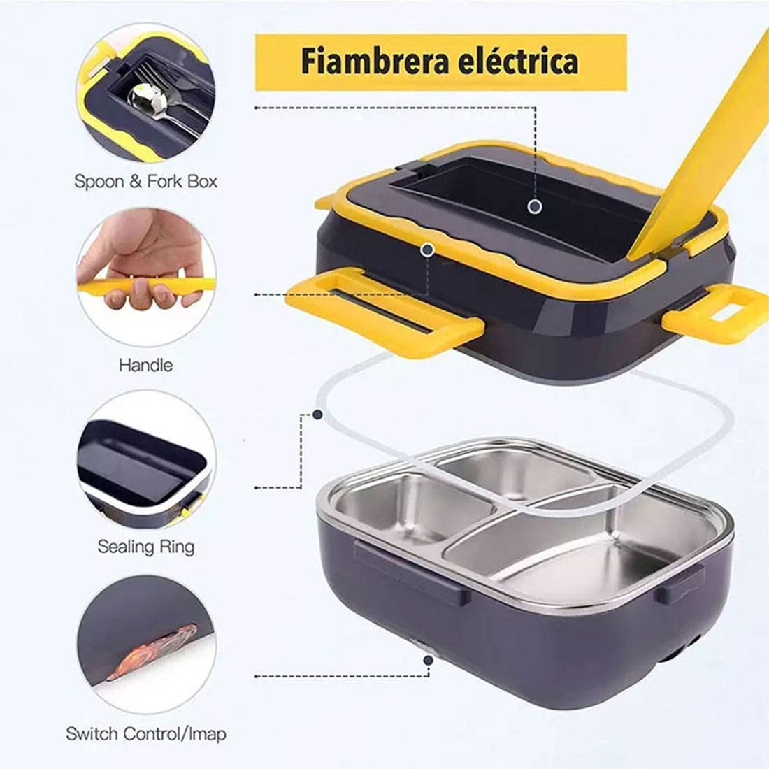 Fixoria 3 Layer Stainless Steel Mini Thermal Hot Lunch Box Vaccum Insulated  with Handle For Kids Picnic Container For Food Storage 3 Containers Lunch  Box 