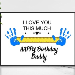 Geburtstagsgeschenk für Vater, Geburtstagsgeschenk für Vater, Happy Birthday Handabdruck Kunst, Handabdruck Geschenk von Kindern, 2 Seiten PDF-Größe