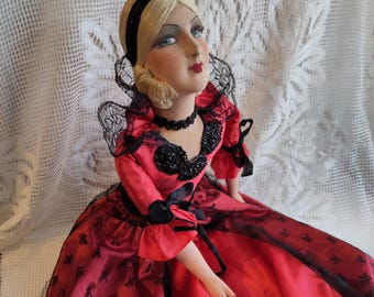 POUPÉE ANCIENNE DE salon boudoir doll romanrique shabby EUR 172,00 - FR