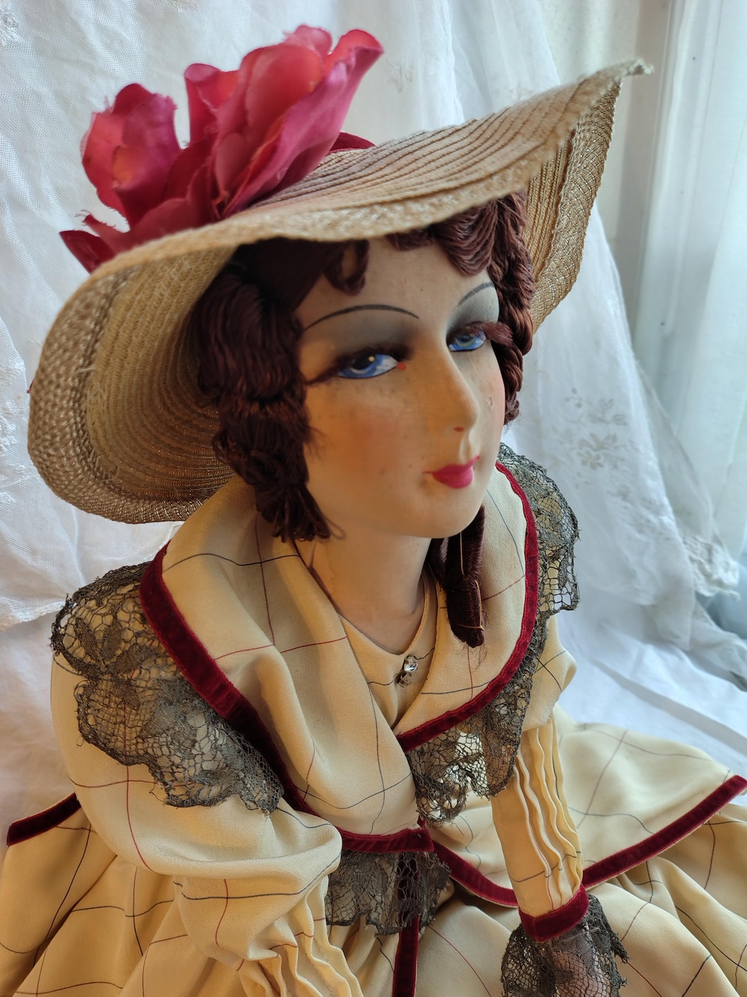 POUPEE ANCIENNE POUPEE De Salon 86/87 Cm Boudoir Doll Boudoir Puppe EUR