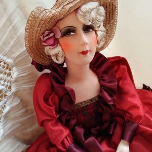 Antique Rare French Boudoir Doll 28 Poupée De Salon Ancienne