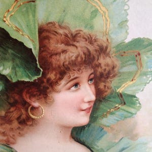 Calendriers 1900 « femme fleur » chromos découpis français