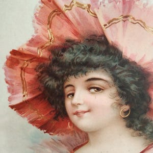 Calendriers 1900  femme fleu chromos découpis français