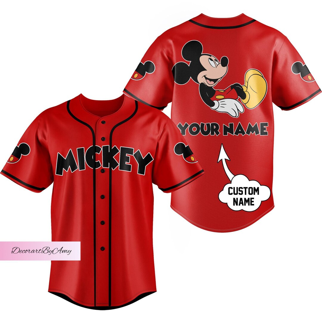 Christmas Mickey Mouse Jersey Mickey Mouse Baseball Jersey Etsy UK