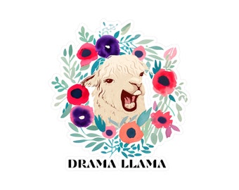 Calcomanía de vinilo Drama Llama, pegatina de llama divertida, pegatina de regalo divertida,