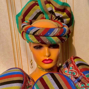 Ready to wear gele, African Autogele, African Women Gele, African Hat, Traditional Wedding Hat, Pre-tied Headgear, Headwrap, Headtie, Turban