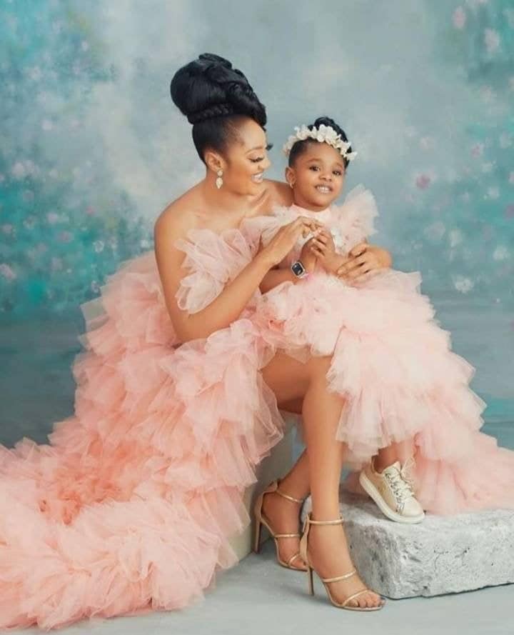 birthday dresses for mother and daughter Festive lace dresses for mother and daughter 