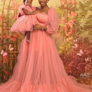 Mum and daughter tulle dress, Mum-daughter matching outfit, Mummy and me, Birthday Photoshoot, Maternity Photoshoot,Tulle gown, Baby Shower
