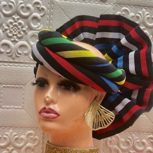 Ready to wear gele, African Autogele, African Women Gele, African Hat, Traditional Wedding Hat, Pre-tied Headgear, Headwrap, Headtie, Turban