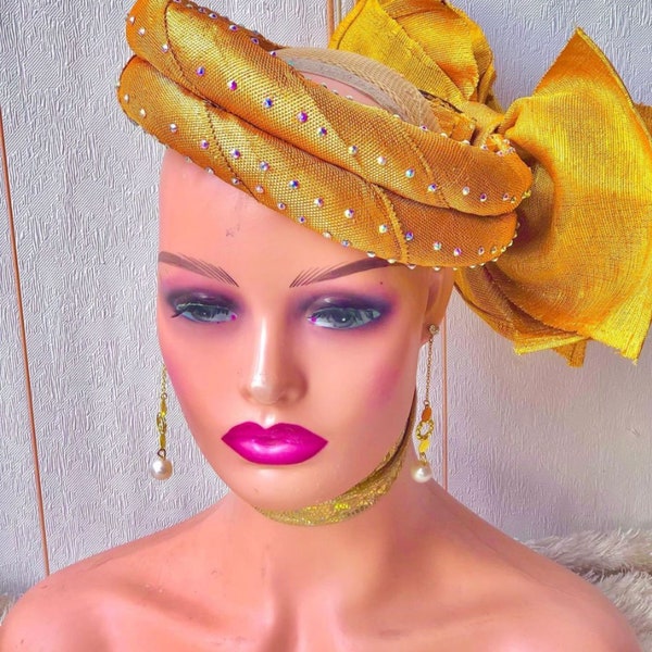 Ready to wear gele, Autogele, African Women Gele, Gift for Her, Traditional Wedding Hat, Pre-tied Headgear, Headwrap, Headtie, Turban