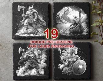 Norse Laser Art Pack – Viking Symbol PNG Files for Slate Coasters