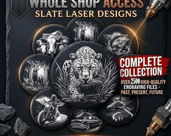 Whole Shop Mega Bundle, Laser Engraving File, Laser Ready Design for Slate Coaster