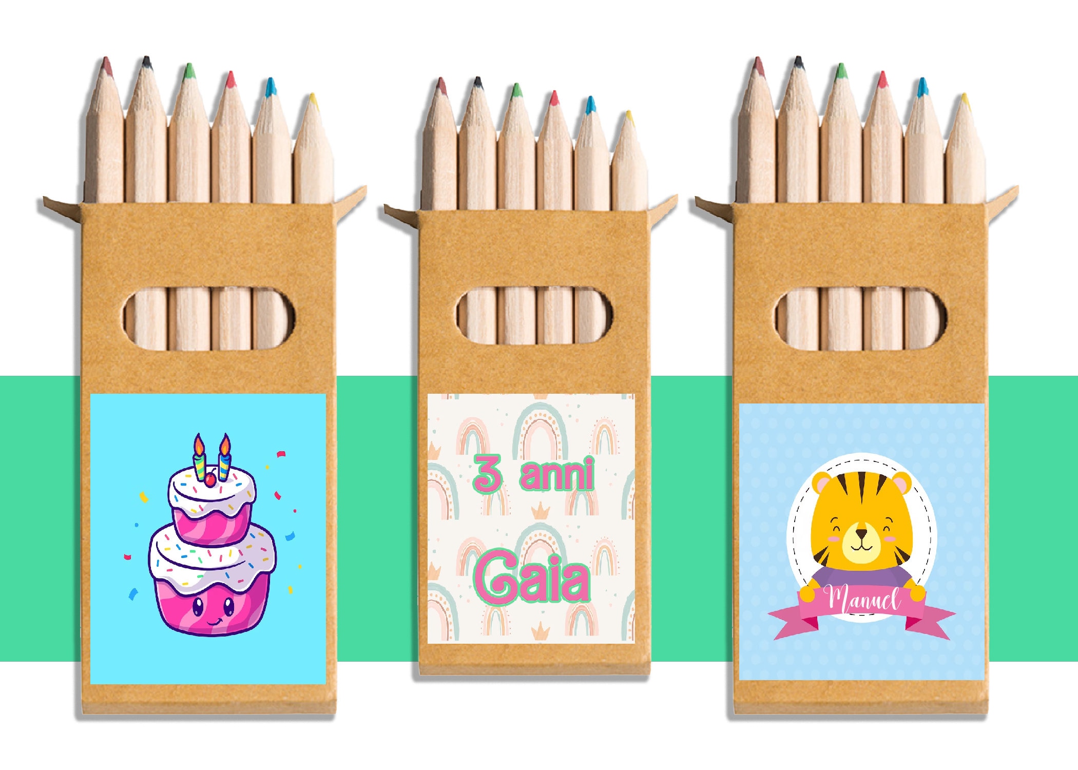 Gadget compleanno matite colorate personalizzabili -  Italia