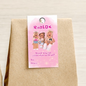 Roblox Girl Gift Tag afdrukbare, Roblox Party Favor Tags, Roblox Girl Avatars Gift Tags, Roblox Bedankt Tags afdrukbare, digitale download