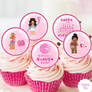 Roblox Mädchen Cupcake Topper druckbare, Mädchen Roblox Cupcake Topper, Roblox Cupcake Topper für Mädchen, Roblox Cupcake Topper, digitaler Download